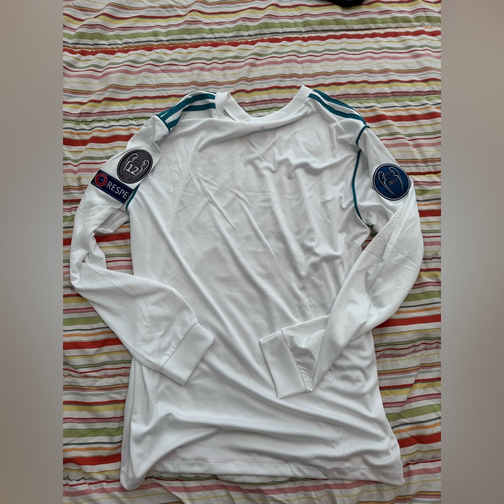 🔴 EUC Adidas Real Madrid Cristiano Ronaldo CR7 #7 Retro Soccer Jersey White L - Picture 2 of 3
